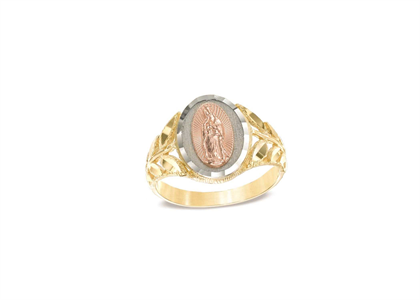 Three Tone Plated Mother Mary Ring
